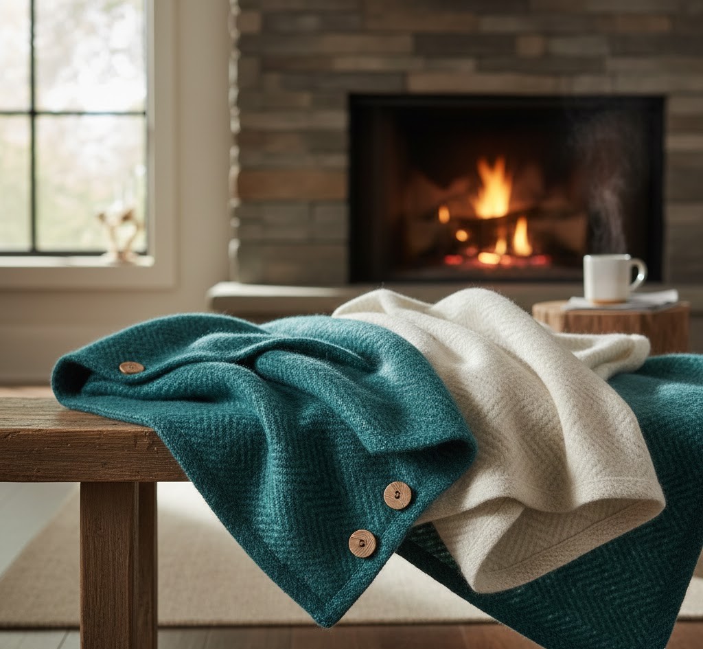 Wool blend blanket collection