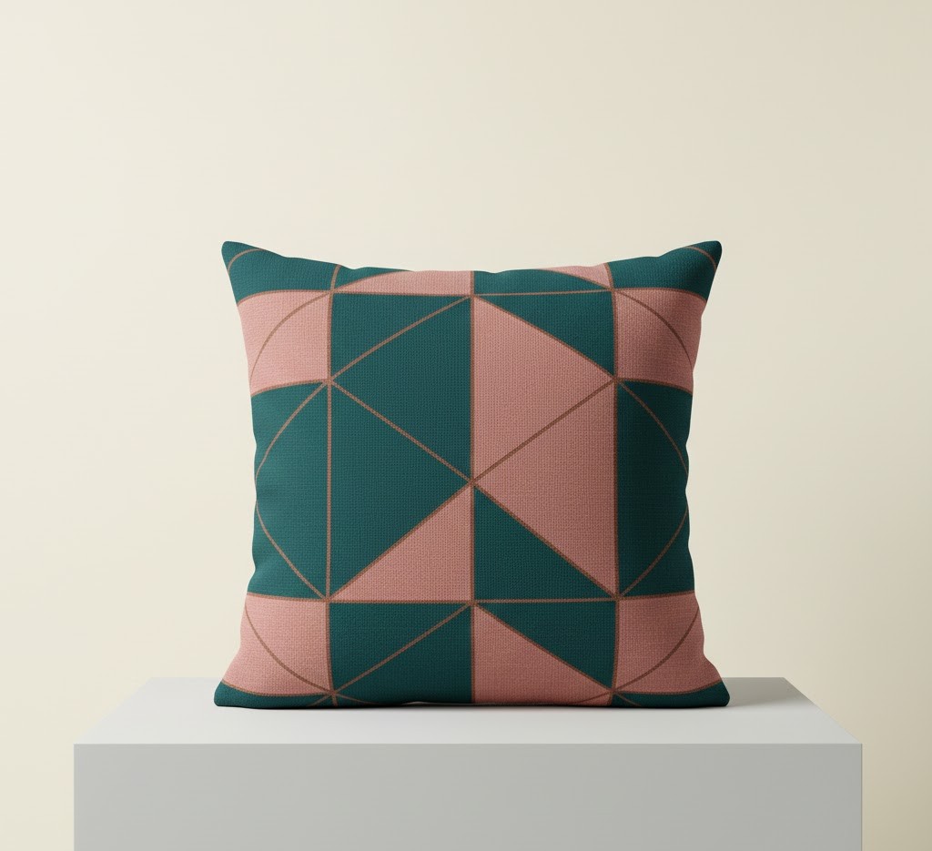 Geometric patterned decorative pillow