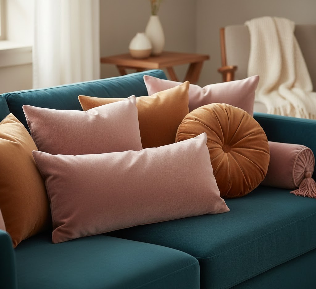 Luxury velvet decorative pillow set